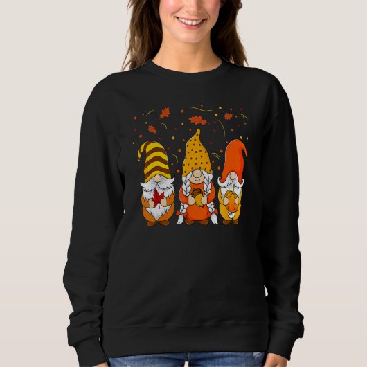 Sweatshirt Pumpkin Gnomes Fall Autumn Cute Halloween Thanksgi (Devant)