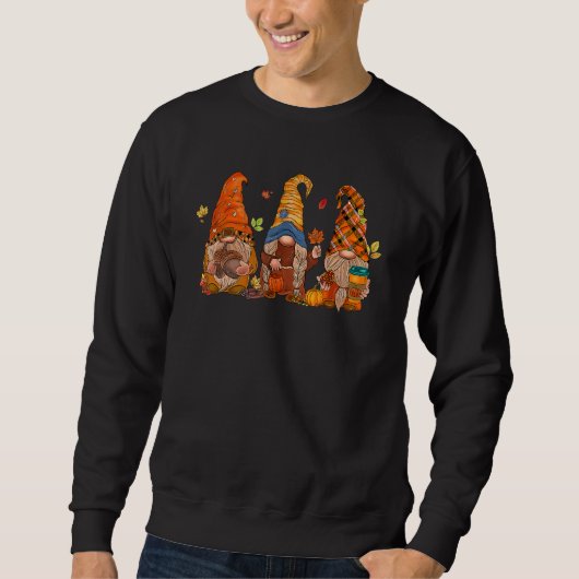 Sweatshirt Pumpkin Gnomes Fall Autumn Cute Halloween Thanksgi (Devant)