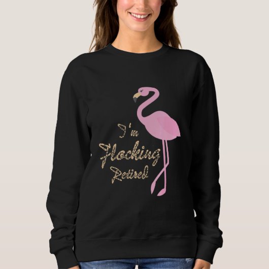 Sweatshirt Pun Flamant rose Rose Présente Im Flocking Retrait (Devant)