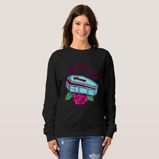 Sweatshirt Punk Rock esthétique Punkrocker Coffin (Devant entier)