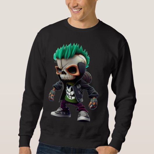 Sweatshirt Punk skateur cool (Devant)