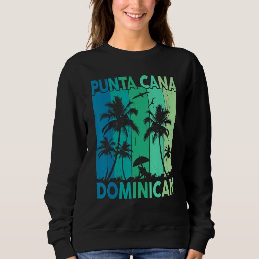 Sweatshirt Punta Cana Dominican Vacation Shirt Palm Tree Beac (Devant)