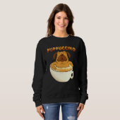 Sweatshirt Puppuccino - Chien Cappuccino - Chiens de café (Devant entier)