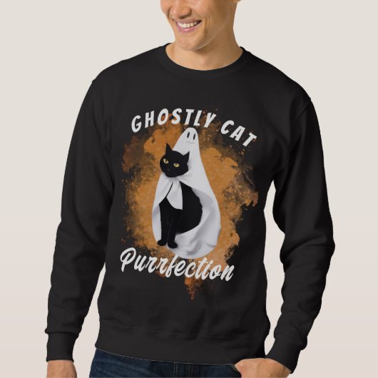 Sweatshirt Purfection de chats gais, Halloween de chats noirs (Devant)
