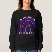 Sweatshirt Purple Ribbon Boho Epileptic Epilepsy Awareness Mo (Devant)