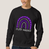 Sweatshirt Purple Ribbon Boho Epileptic Epilepsy Awareness Mo (Devant)