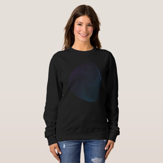 Sweatshirt Purple Teal Rounded Triangle Ripple Wave Cool Geek (Devant entier)