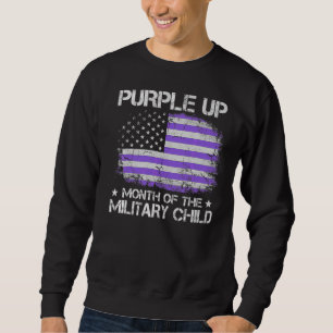 Sweatshirt Purple Up Mois Of Military Child Flag 1