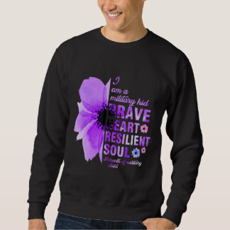 Sweatshirt Purple Up Mois Of Military Child Sensibilisation