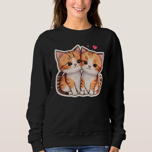 Sweatshirt “Purr-fect Pair” “Double the Whiskers, Double the (Devant)