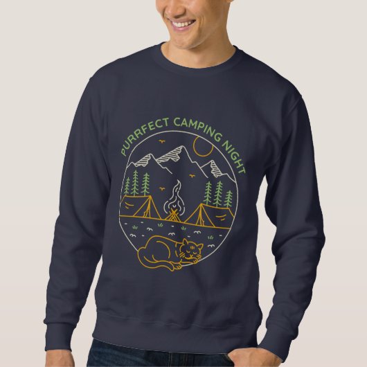 Sweatshirt Purrfect Camping Night (Devant)