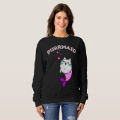 Sweatshirt Purrmaid Chat Mermaid Chats d'été Magie Mystical K (Devant entier)