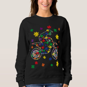 Sweatshirt Puzzle Motocross Autisme Sport Sensibilisation sur