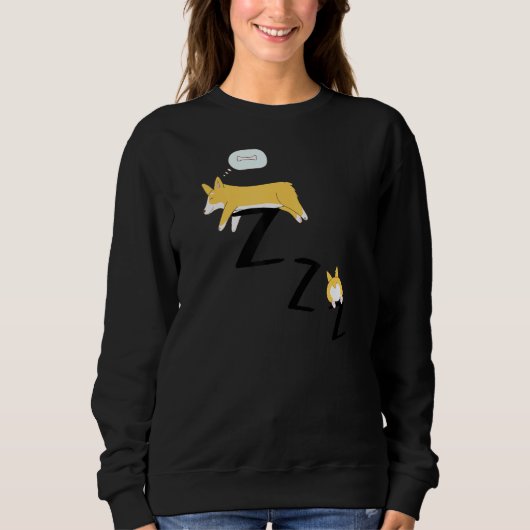 Sweatshirt Pyjama de Chien de Corgi endormi (Devant)