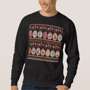 Sweatshirt Pysanky Motif Peint OEufs Joyeux OEuf de Pâques