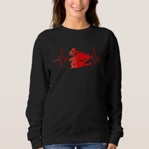 Sweatshirt Quadfahrer Heartbeat Motif Ecg Line Quad Passion