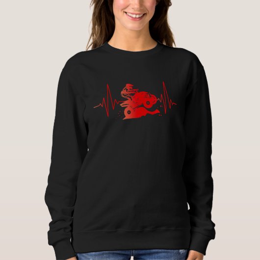 Sweatshirt Quadfahrer Heartbeat Motif Ecg Line Quad Passion (Devant)