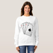 Sweatshirt Quadruplets Aces Poker cartes à Poker (Devant entier)