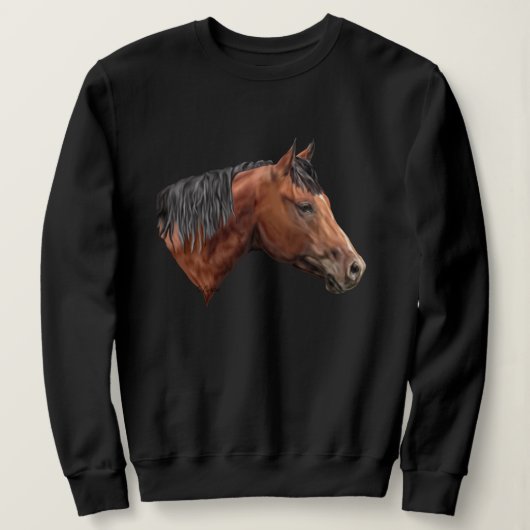 Sweatshirt Quarab Horse Portrait Imprimer (Design devant)
