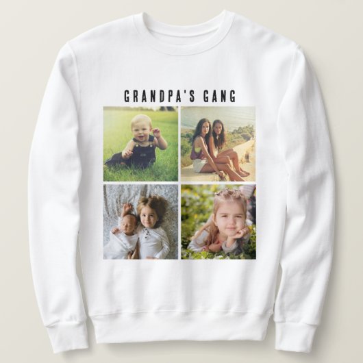Sweatshirt Quatre Grille de Collage de Photo, personnalisatio (Design devant)