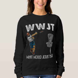 Sweatshirt Que Jésus Jeterait Noël WWJT Disque Golf Ch