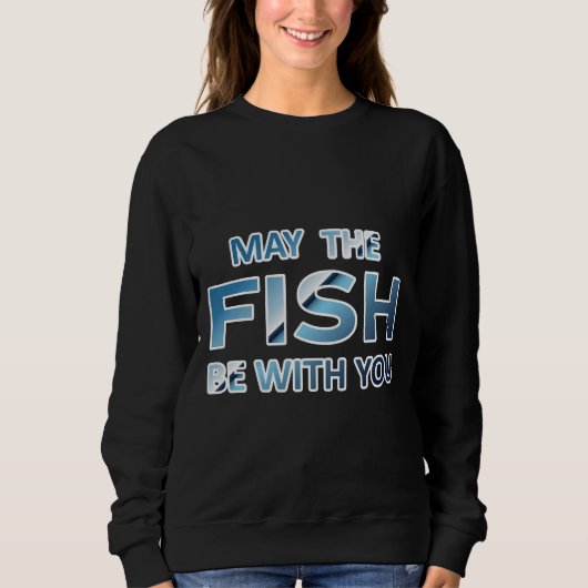 Sweatshirt Que Le Poisson Soit Avec Vous Bleu (Devant)