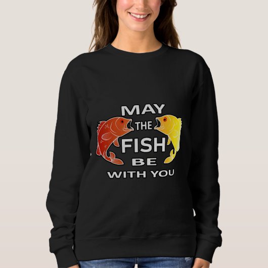 Sweatshirt Que Le Poisson Soit Avec Vous Rouge Jaune (Devant)