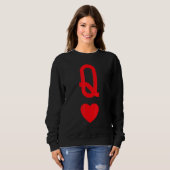 Sweatshirt Queen of Hearts Matching Couple Saint Valentine's  (Devant entier)