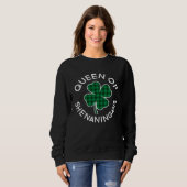 Sweatshirt Queen Of Shenanigans Plaid Lucky C St Patrick's Da (Devant entier)