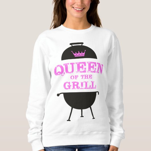 Sweatshirt Queen Of The Grill, Couronne Rose (Devant)