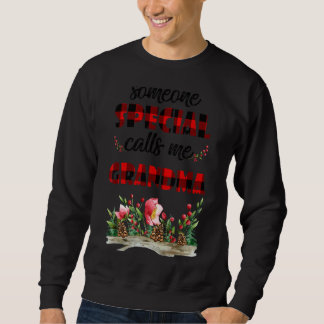 Sweatshirt Quelqu'Un M'Appelle Grandma Buffalo Plaid Flo