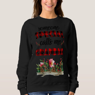 Sweatshirt Quelqu'Un M'Appelle Grandma Buffalo Plaid Flo
