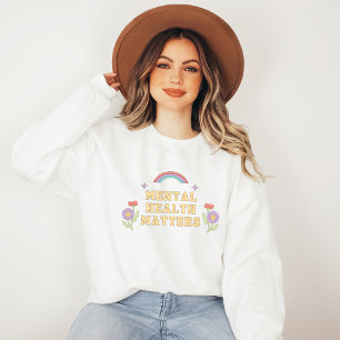 Sweatshirt Questions de santé mentale   Super Rainbow Peach C
