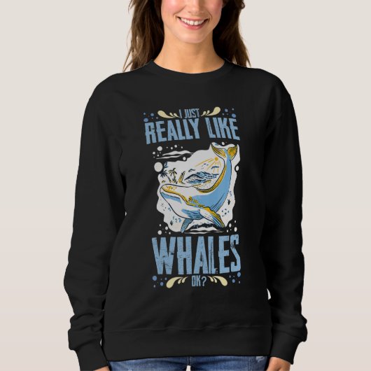Sweatshirt Queue de baleine bleue baleines à bosse citations (Devant)