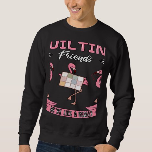 Sweatshirt Quilting Pink Flamingo Quilter Small Gang Fabric Q (Devant)