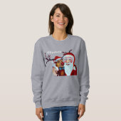 Sweatshirt Quirky Funny Père Noël & Reindeer Noël Humoristiqu (Devant entier)