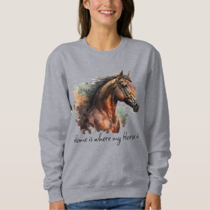 Sweatshirt Quote de cheval Aquarelle photo personnalisée équi