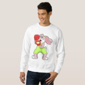 Sweatshirt Rabbit à la boxe avec gants de boxe (Devant entier)