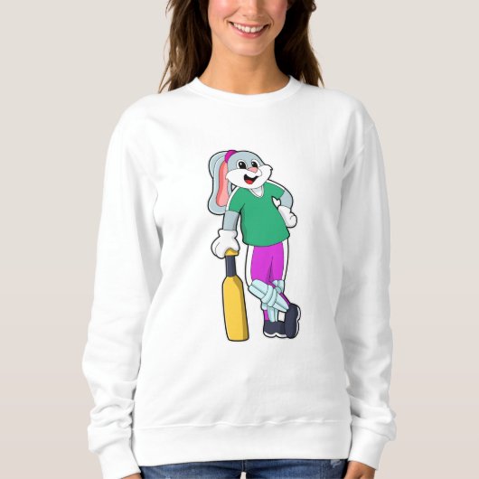 Sweatshirt Rabbit au cricket avec chauve-souris de cricket (Devant)