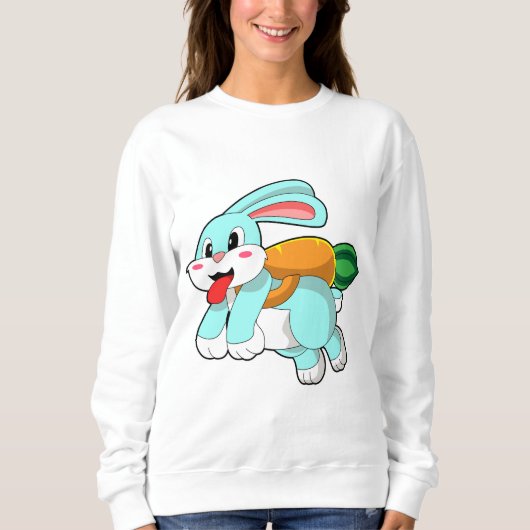 Sweatshirt Rabbit avec carotte comme fusée (Devant)