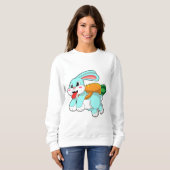 Sweatshirt Rabbit avec carotte comme fusée (Devant entier)