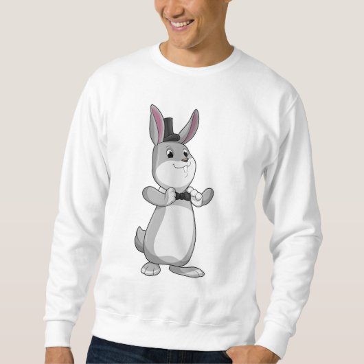 Sweatshirt Rabbit avec chapeau et cravate de la ceinture (Devant)