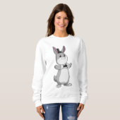 Sweatshirt Rabbit avec chapeau et cravate de la ceinture (Devant entier)