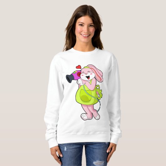 Sweatshirt Rabbit comme coiffeur avec sèche-cheveux (Devant entier)