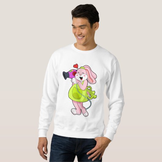 Sweatshirt Rabbit comme coiffeur avec sèche-cheveux (Devant entier)