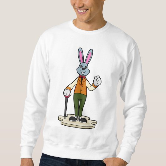 Sweatshirt Rabbit en Gentleman avec canne (Devant)