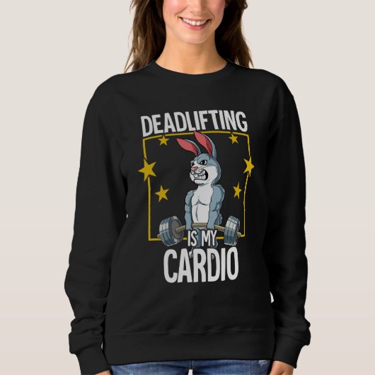 Sweatshirt Rabbit Gym Weight Training Deadlift (Devant)