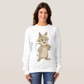 Sweatshirt Rabin comme Fisher avec canne à pêche (Devant entier)