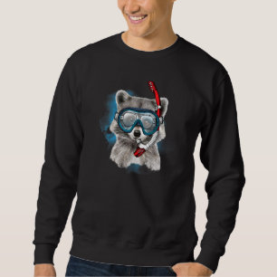 Sweatshirt Raccoon Animal Sauvage Masque De Plongée Et Avec B