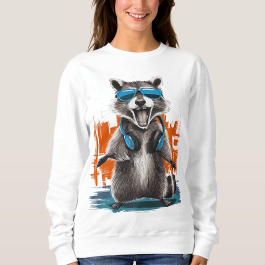Sweatshirt Raccoon cool avec casque (Devant)